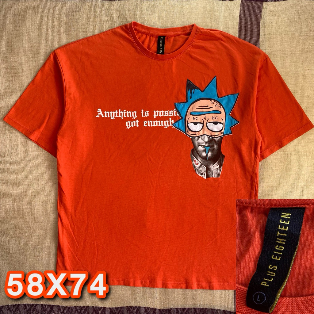 Kaos Plus Eighteen Orange Rick and Morty Graphic Tee Size L second original