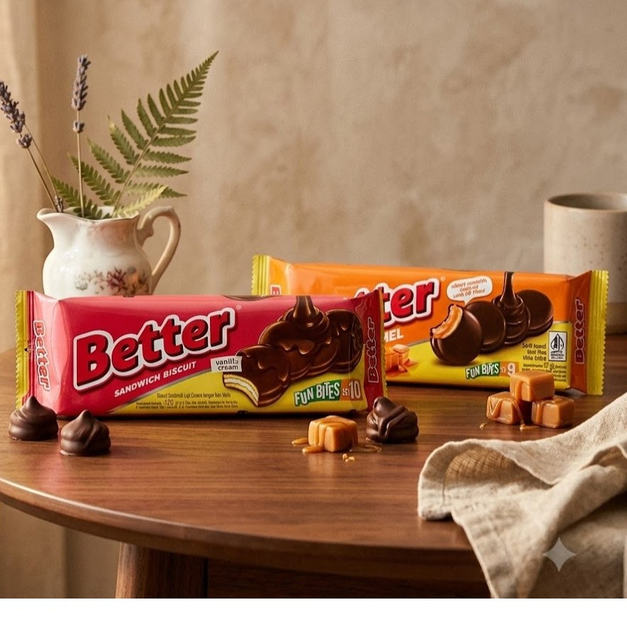 BETTER / BISKUIT SANDWICH BETTER / BETTER FUN BITES ISI 10"S / BETTER CARAMEL FUN BITES ISI 9"S