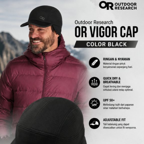 Topi Outdoor Research OR Vigor Cap Color Black