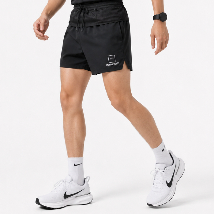 MERMOUNT | Celana Running Pria | Quick Dry | Sport Short | Kantong Pinggang Multifungsi