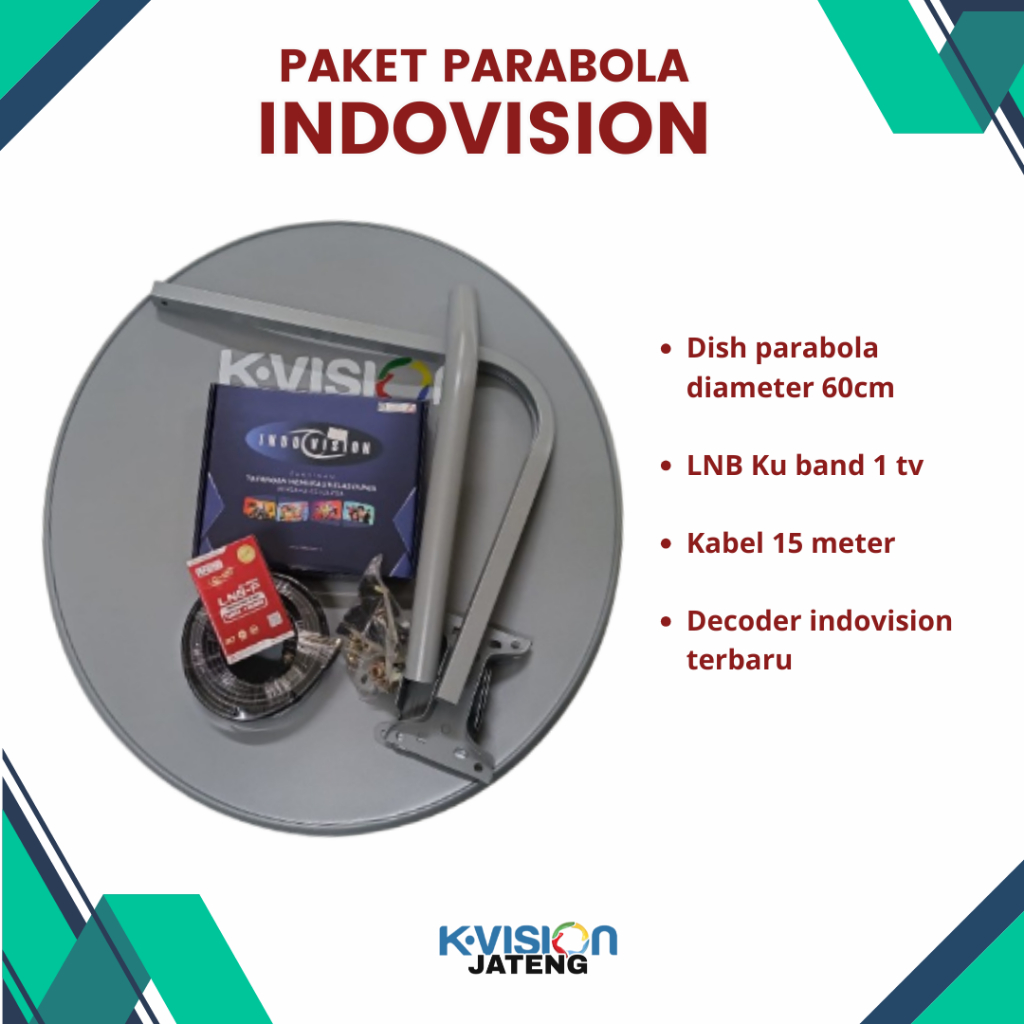 Paket Parabola Mini Indovision Dish 60 cm Free All Channel 6 Bulan