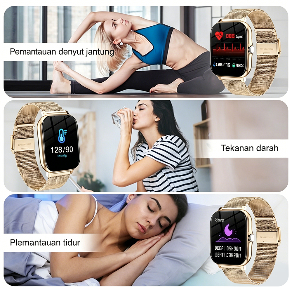 VALUE PACK LIGE SMARTWATCH WANITA SPORT SMART WATCH PANGGILAN BLUETOOTH DIAL SENTUH PELACAK