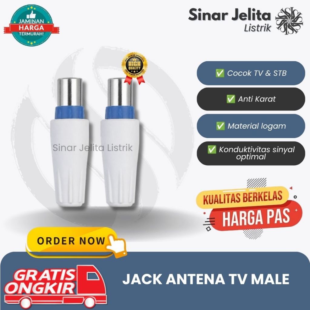 Konektor Antena Tv RF | Jack Antena PVC