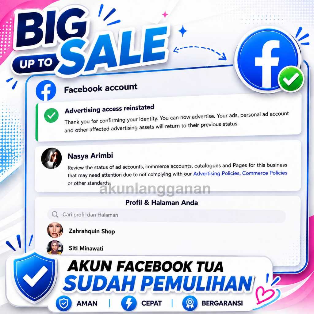 Jual Akun Facebook Tua Sudah Verifikasi ~ Bergaransi