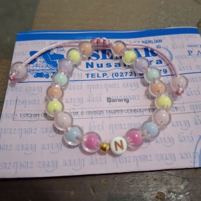 Gelang Anak Inisial Batu Rainbow Emas 0,1gram Semar Nusantara