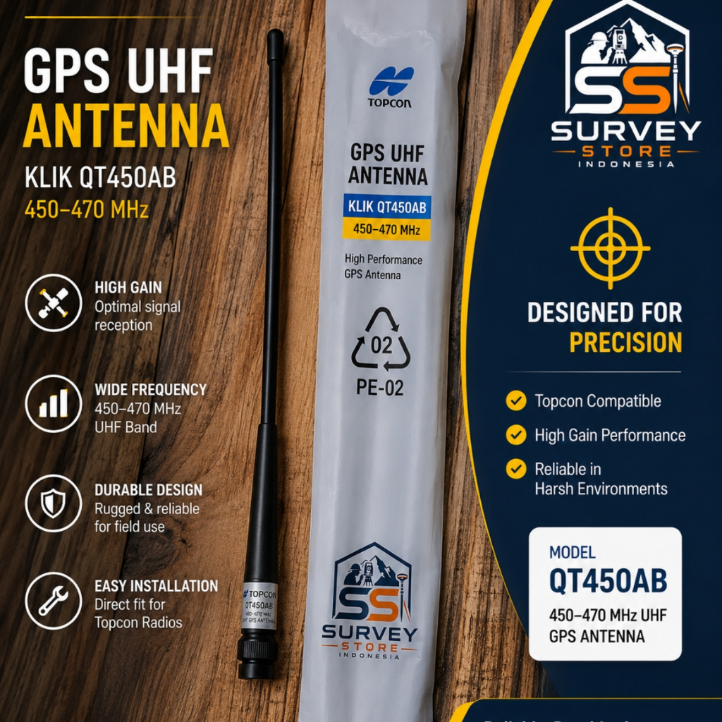 Antena GPS UHF Topcon Klik QT450AB 450-470MHz BNC 4dBi untuk Topcon Sokkia Trimble Leica GPS RTK