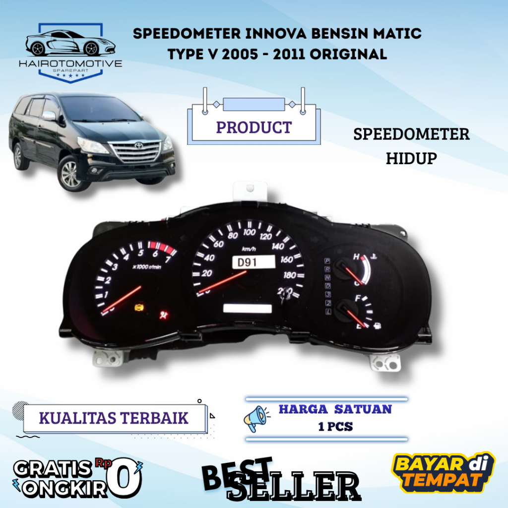 Speedometer Innova Bensin Matic Type V 2005 - 2011 Original