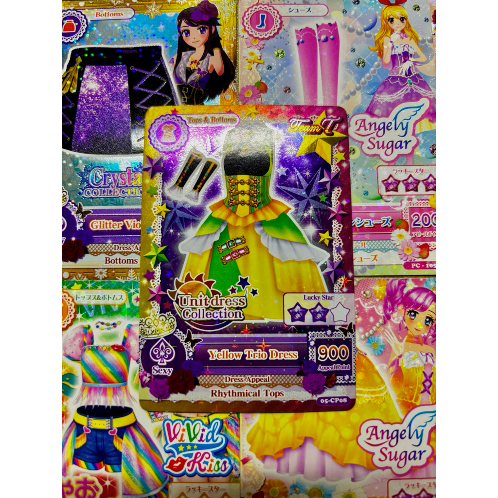 [ORI] Aikatsu card Yellow Tristar Dress RARE