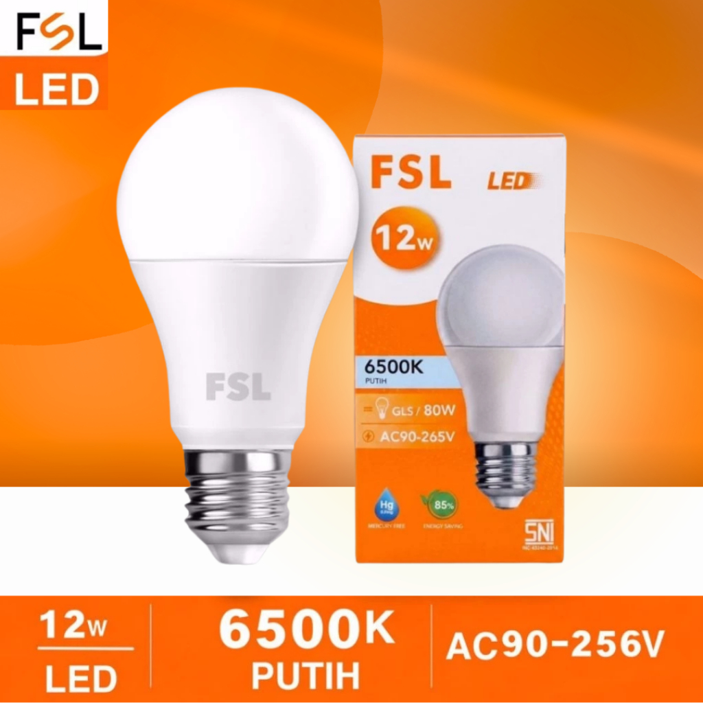 LAMPU BOHLAM LED FSL 12W - LAMPU RUMAH AWET & TERANG