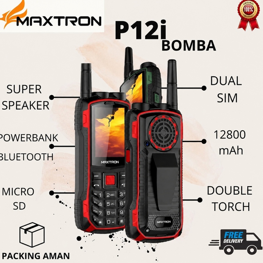 HP MAXTRON P12 P12i BOMBA -- CANDYBAR 2,4" - HP OUTDOOR - HP GUNUNG