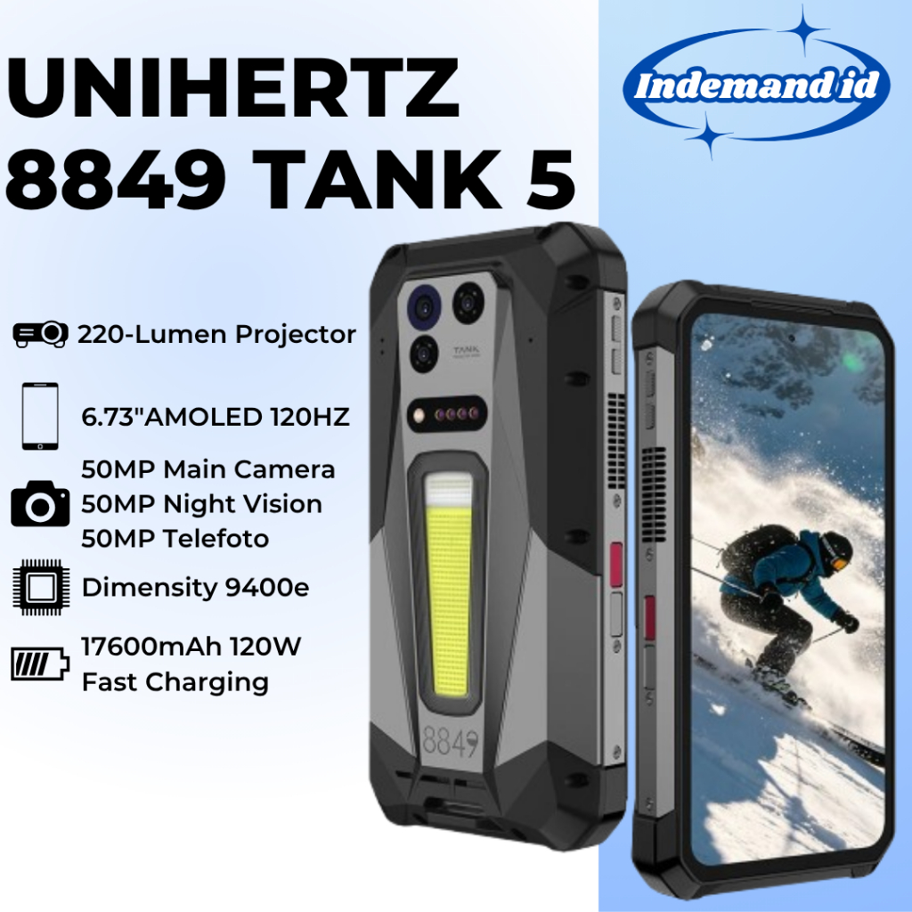 Unihertz 8849 Tank 5 5G 6.73''AMOLED 120HZ 18GB 512GB Dimensity 9400e 17600mAh 120W 50MP Triple Came