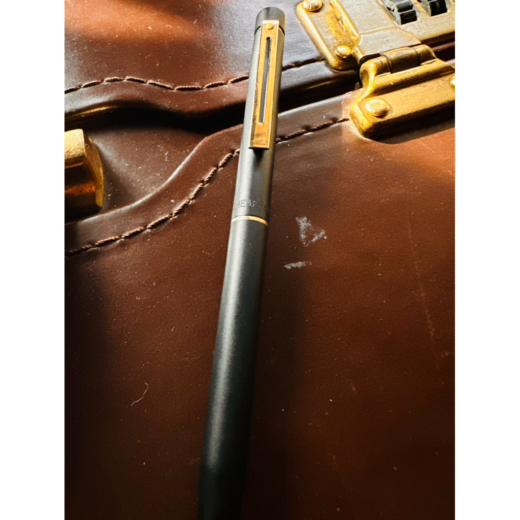 Pulpen Vintage Sheaffer Targa Matte Black GT White Dot Original