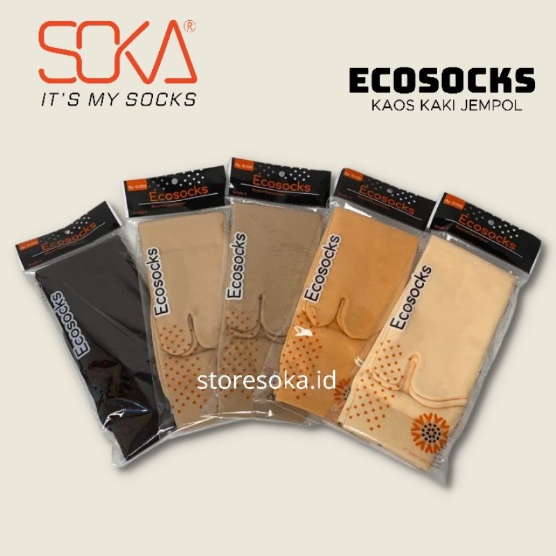 Soka Kaos Kaki Ecosocks Jempol Pendek dan Kaos Kaki Ecosocks Wudhu Antislip (Produk Reject/Cacat) - 