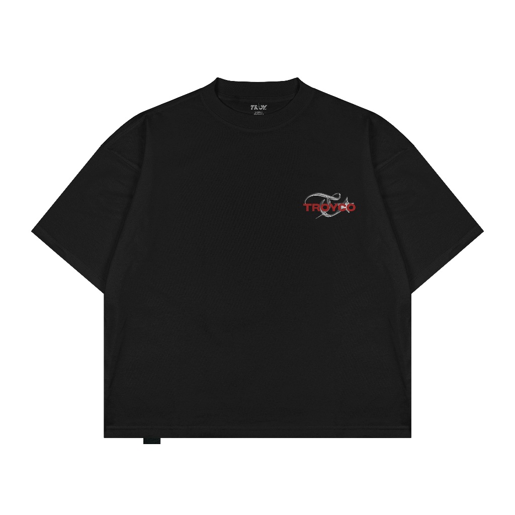 Troy Company Boxy Oversize Tshirt Black Crome - Kaos Pria Boxy Oversize Hitam MBD 3111