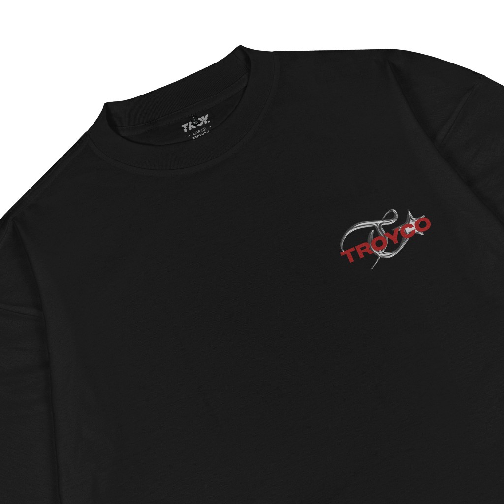 Troy Company Boxy Oversize Tshirt Black Crome - Kaos Pria Boxy Oversize Hitam MBD 3111
