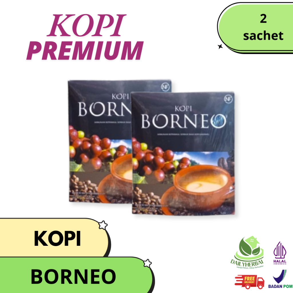 2 SACHET KOPI BORNEO PREMIUM | Kopi Borneo Premium Blend Coffee Serbuk Rasa Kopi Karamel ORIGINAL