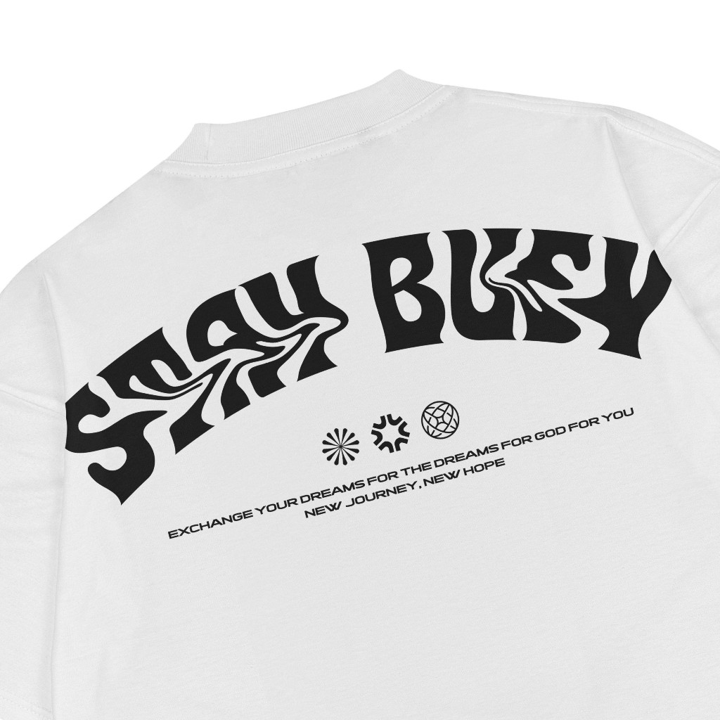 Troy Company Boxy Oversize Tshirt White Wave - Kaos Pria Boxy Oversize Putih MBD 2521