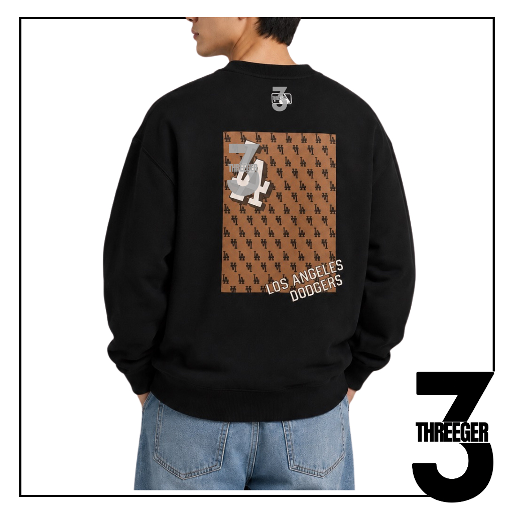 MLB LA Los Angeles Monotive Sweatshirt Black Original / Sweater MLB Authentic