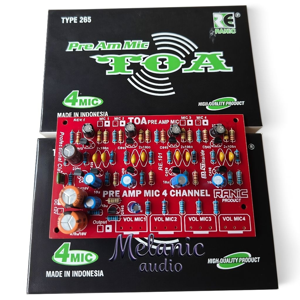 kit penguat mic/preamp mic TOA 4 channel