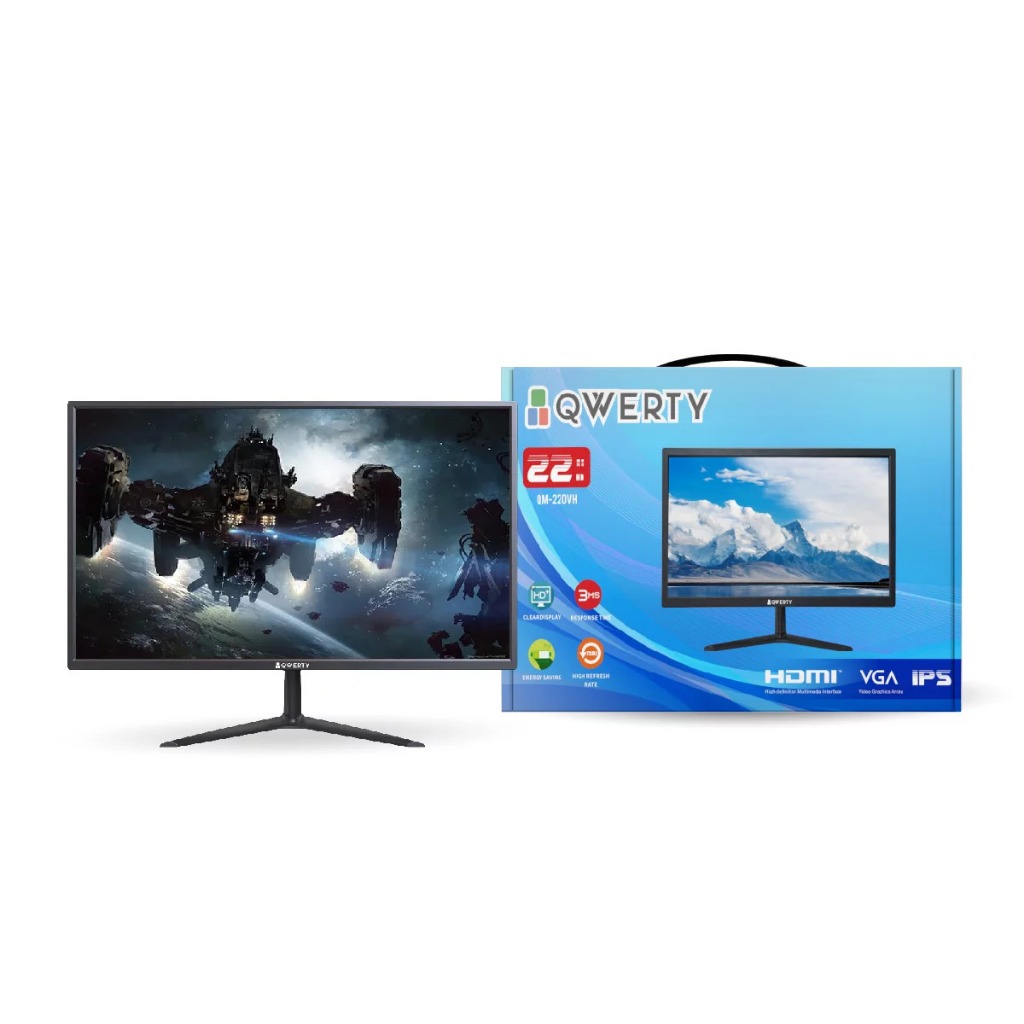 Qwerty QM-220VH LED 22 Inch HDMI VGA - LCD Led Monitor 22" 22Inch