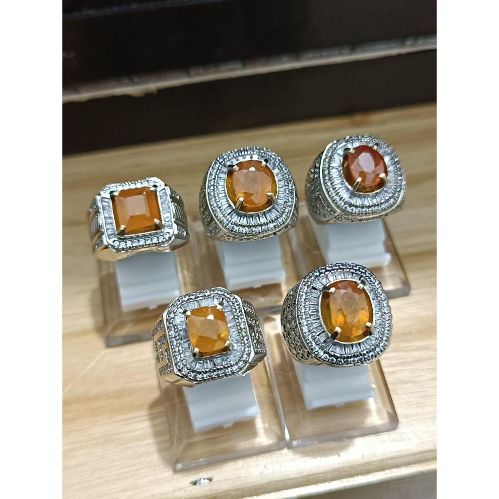 cincin batu yellow safir atau yakut ikat super