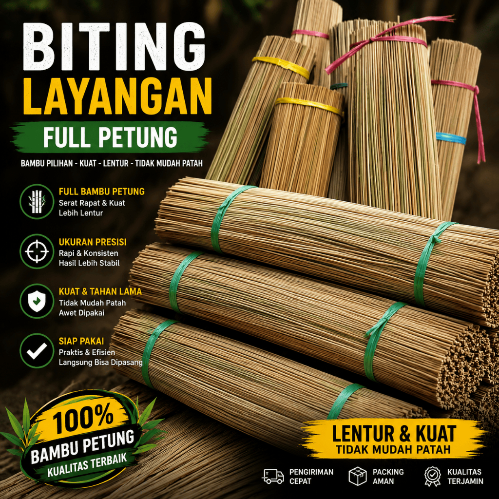 Bitingan petung super, bitingan bambu petung, biting layangan sukhoi. (100 pasang) Uk 57x49 spek tur