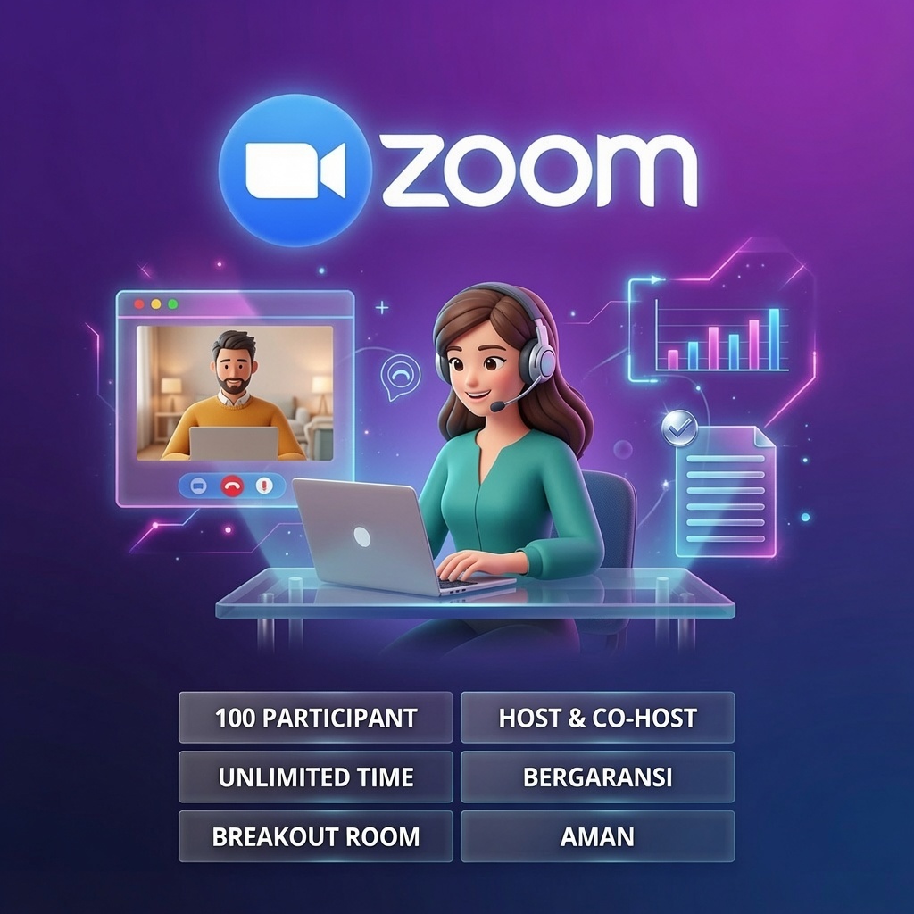 Zoom Premium Pro 1 Bulan - Unlimited Meeting Tanpa Batas