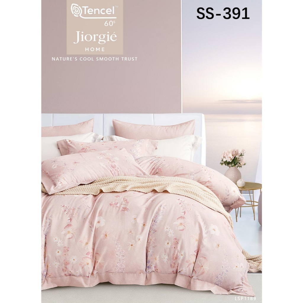 SALE sprei + bed cover single bahan bambu organik / sutra organik 60s kode SS-391 motif bunga