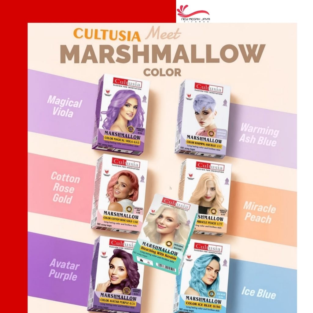 Cultusia Hair Color Pastel Color Marshmellow Series 30ml - Cat Rambut - Pewarna Rambut