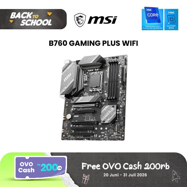 Motherboard MSI B760 GAMING PLUS WIFI (LGA1700, B760, DDR5, USB3.2, SATA3)