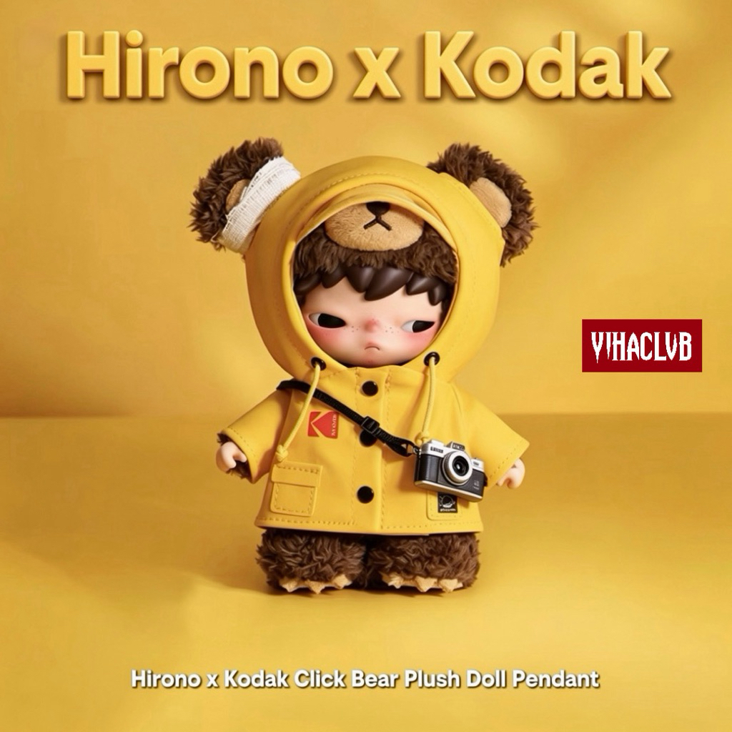 [READY STOCK] POPMART Hirono x Kodak Click Bear Plush Doll Pendant Original SNI Birthday Gift