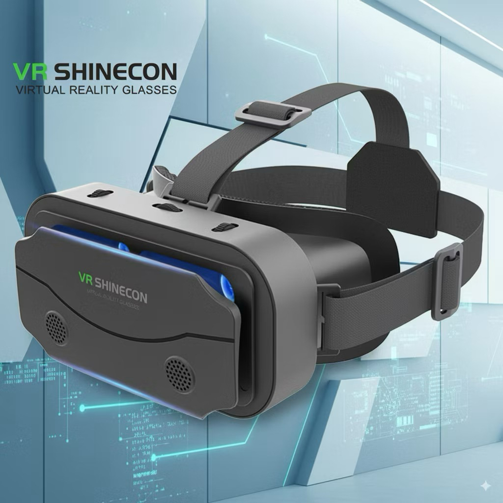 VR Box Hitam Smartphone Virtual Reality Kacamata 3D Glasses Kaca Mata HP Imax Giant Screen Kaca Mata