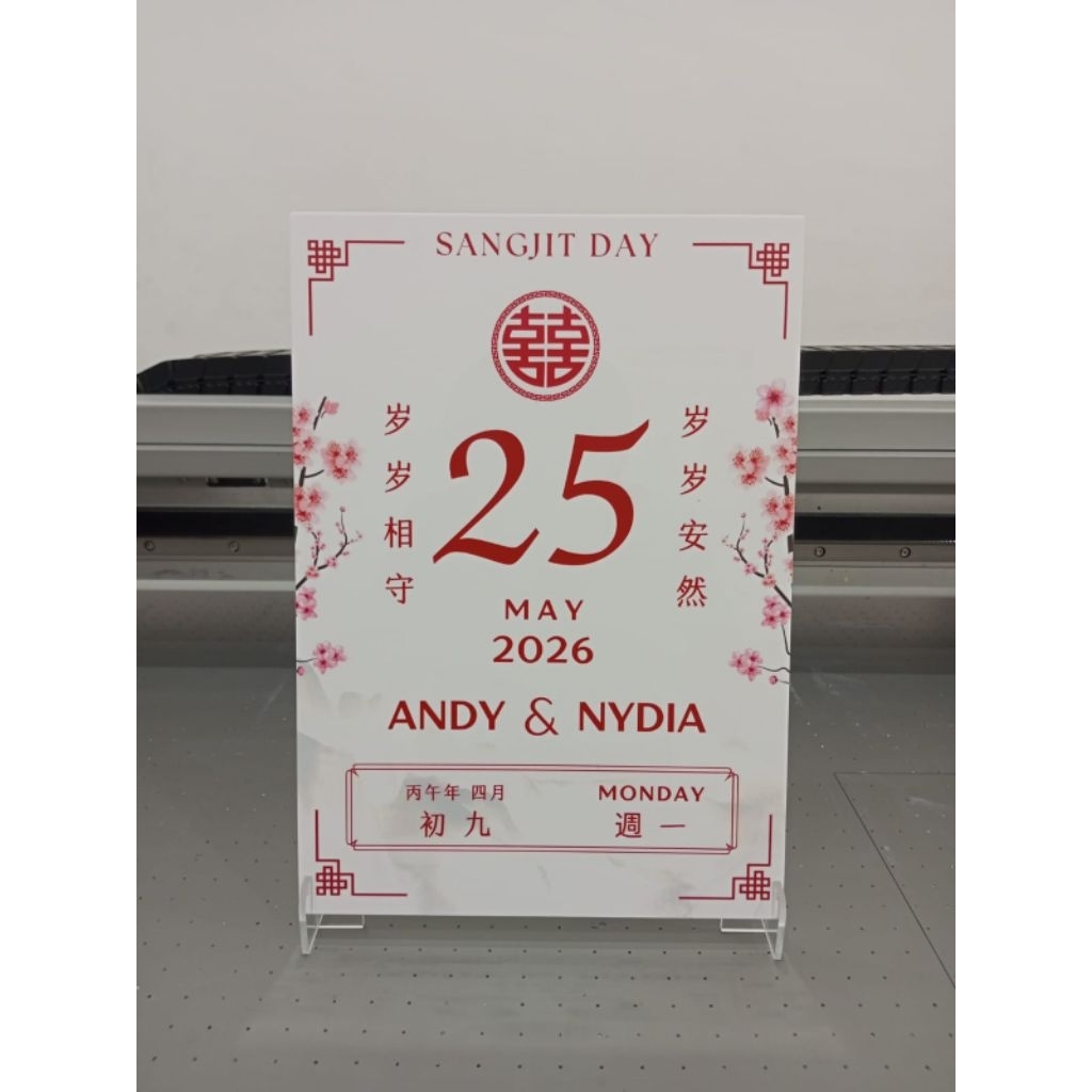 PacAsia - Kalender Pernikahan Akrilik Custom | Meja / Standing Akrilik Kalender