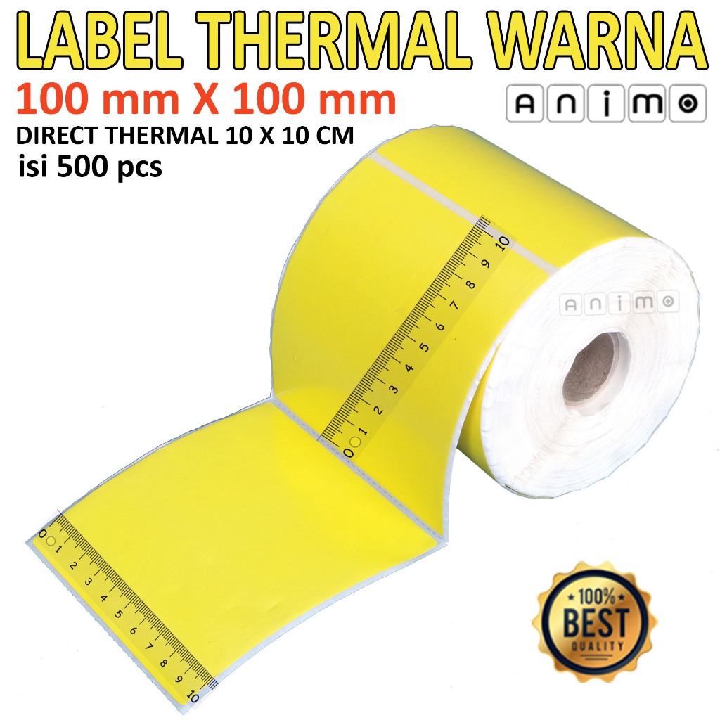 LABEL THERMAL WARNA 100 X 100 isi 500 PCS - Label Barcode Direct Thermal Warna 100X100 mm - Stiker T