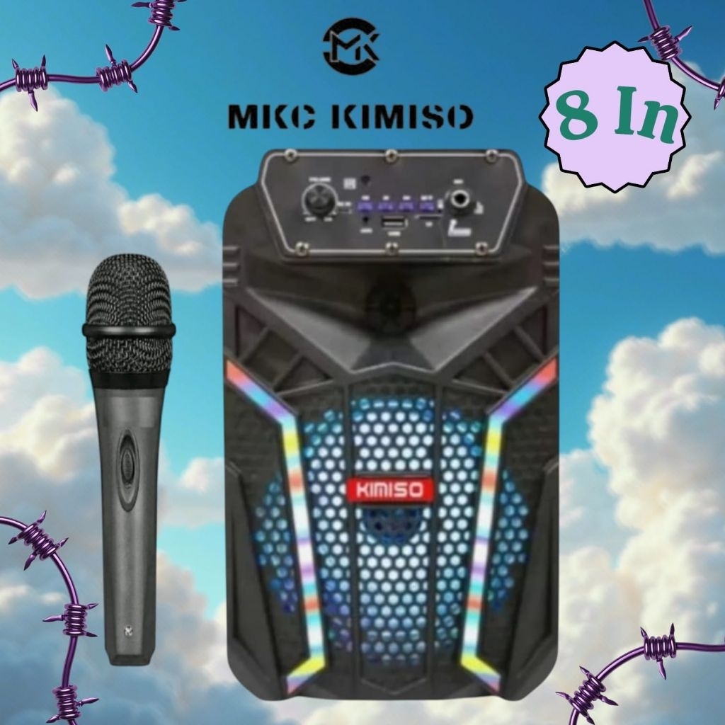 Paling Dicari Speaker Bluetooth Kimiso 8.5inc Subwoofer aktif Mp3 player 7801 Gratis Mic karaoke pla