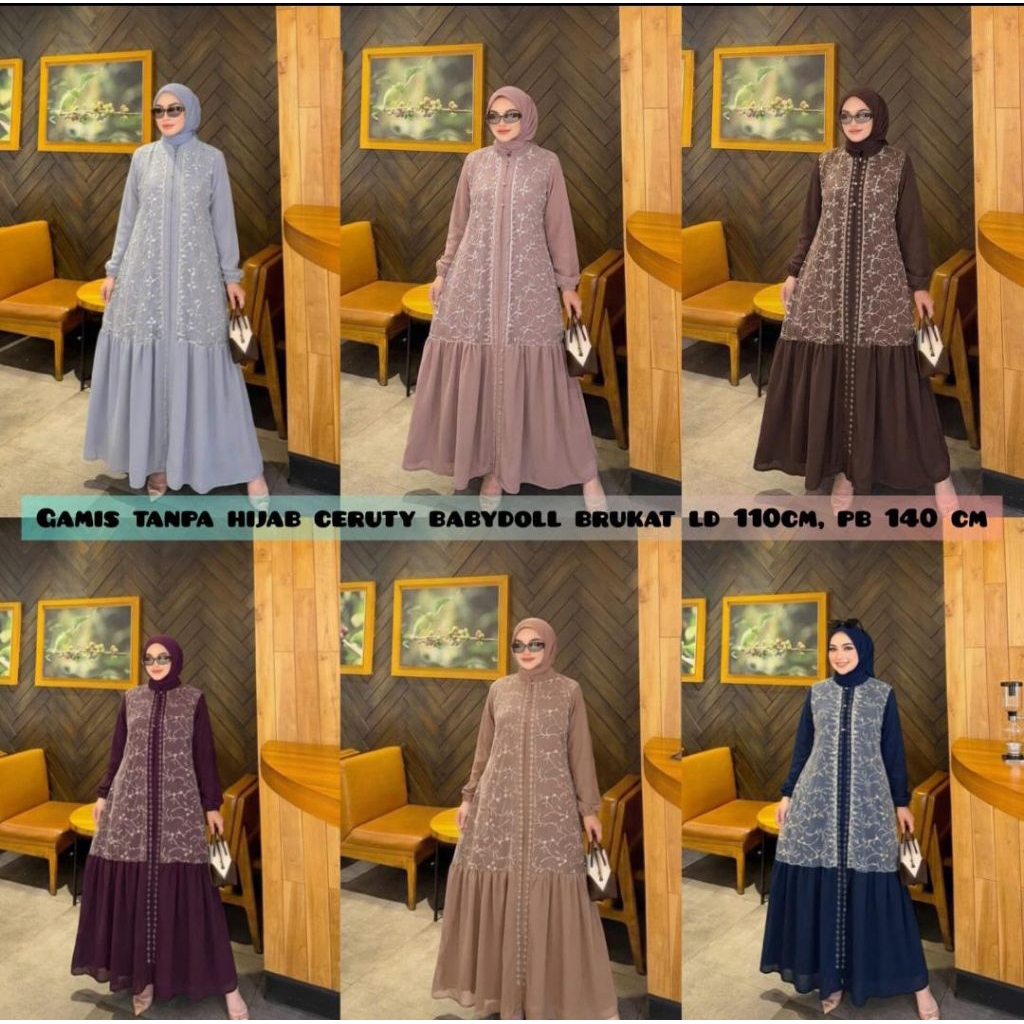 gamis brokat model terbaru. gamis mewah elegan terviral