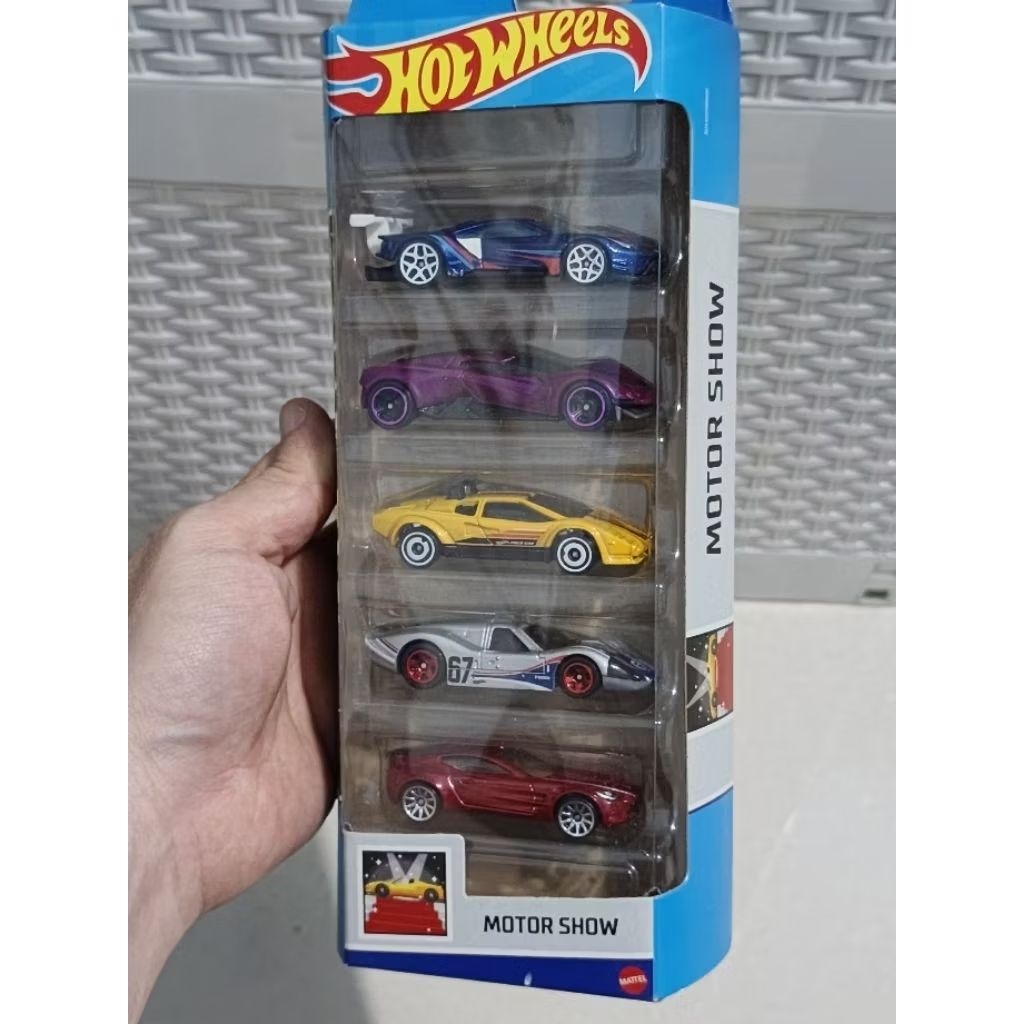 HOT WHEELS 5 PACK MOTOR SHOW (LAMBORGHINI COUTACH)