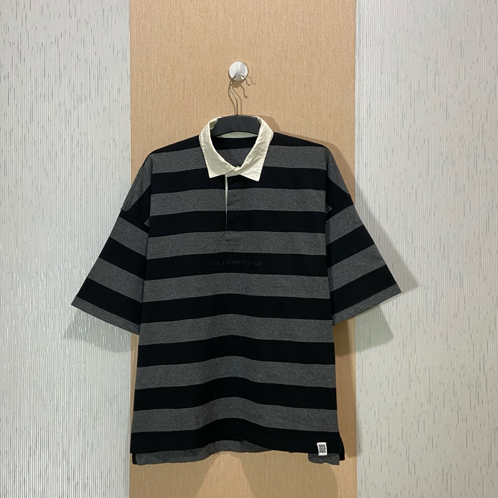 GU x Tadamoi Shibuya Oversize Rugby Shirt / Kaos Polo Pria / Size Fit XL