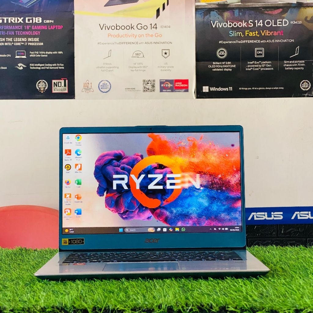 Laptop Second ACER SWIFT SF314-41 (AMD Ryzen 5 3500U) | RAM 8GB / SSD 512GB NVMe [MINUS CEK DESKRIPS