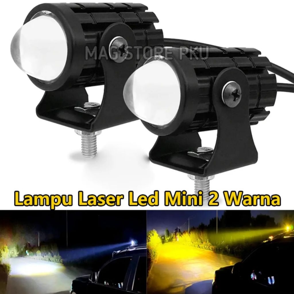 Lampu Tembak Mini D2 Laser - 20 Watt, Inverter Internal, Warna Putih-Kuning, Lampu Sorot Mini Laser 