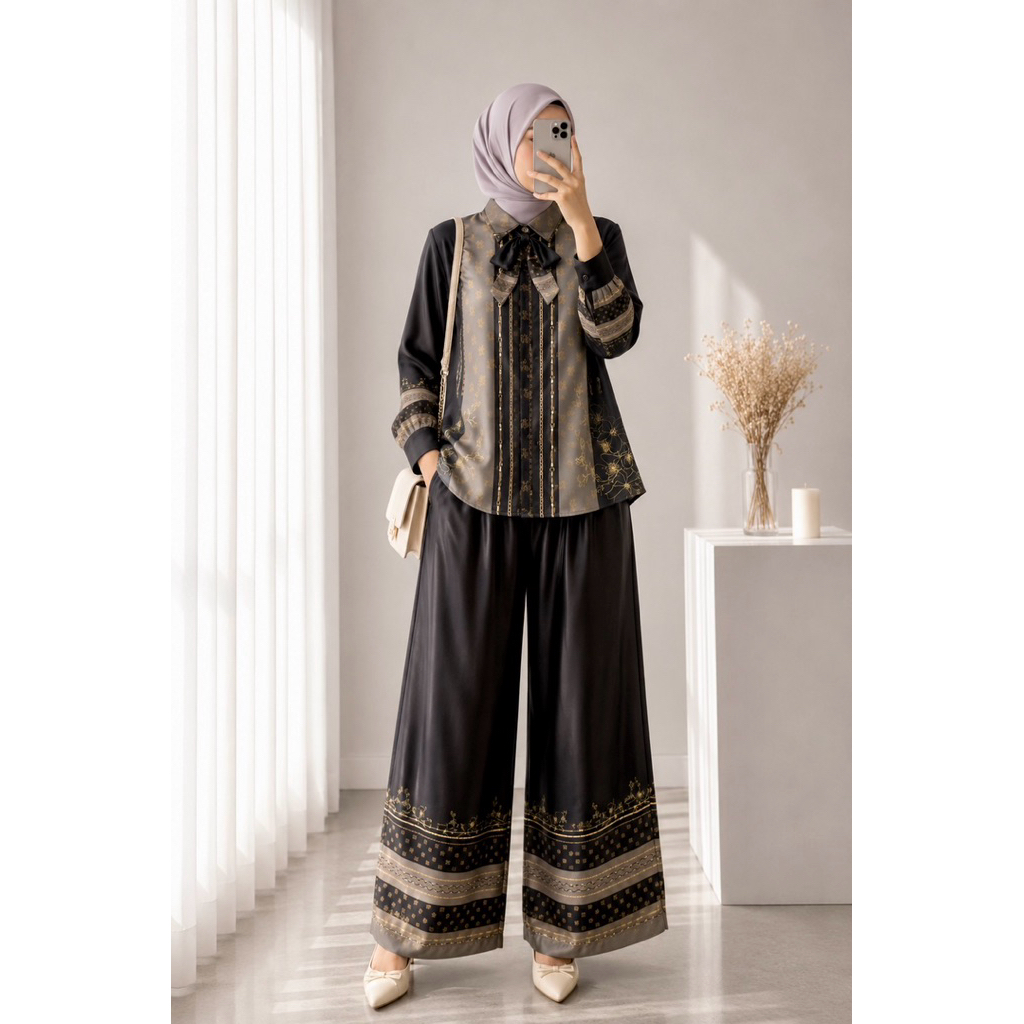 Oneset Sakura Kerah Kemeja Uv Protection Setcel Wanita Muslim Set Hijab By Juragan Gamis By Pastelo