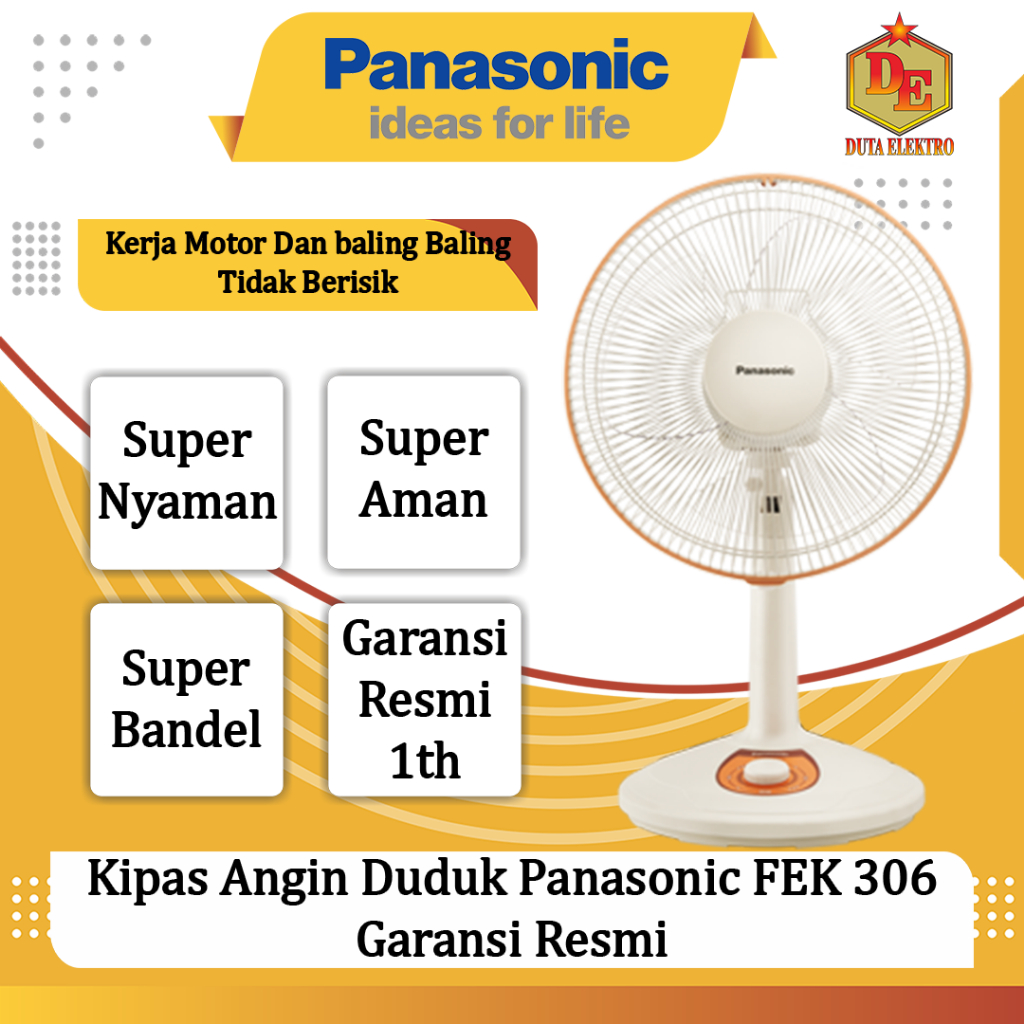 Kipas Angin Duduk Panasonic FEK 306 Desk Fan Garansi Resmi
