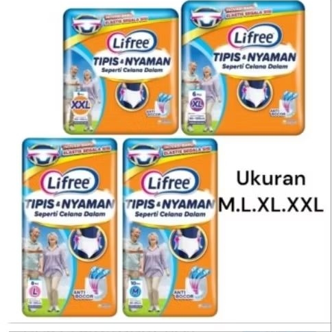 Lifree Celana popok berbagai ukuran untuk lansia
