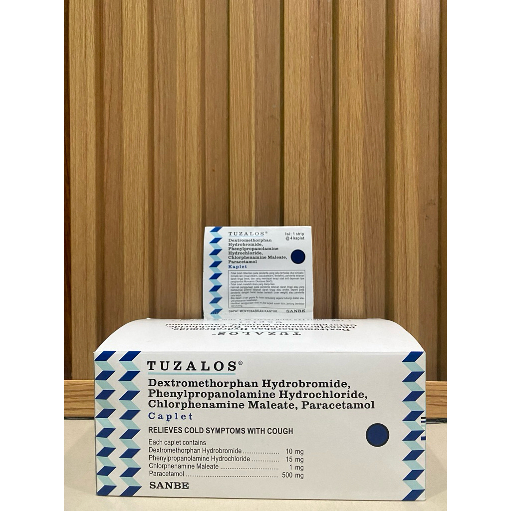 Tuzalos Kaplet | Obat Flu Batuk Demam Hidung Tersumbat |Strip  (4 Kaplet)