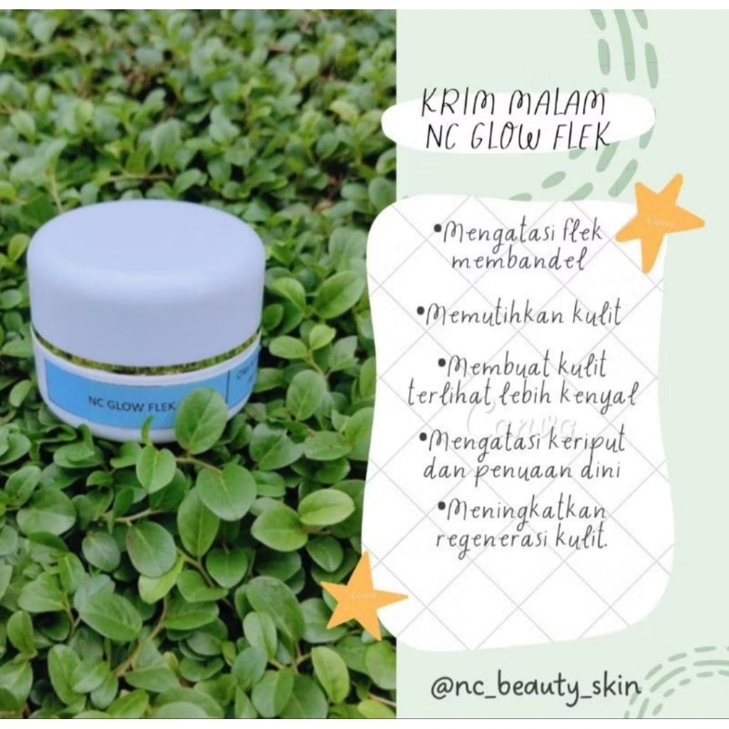 NIGHT CREAM GLOW FLEK BY NC BEAUTY SKIN// KRIM MALAM NC GLOW FLEK