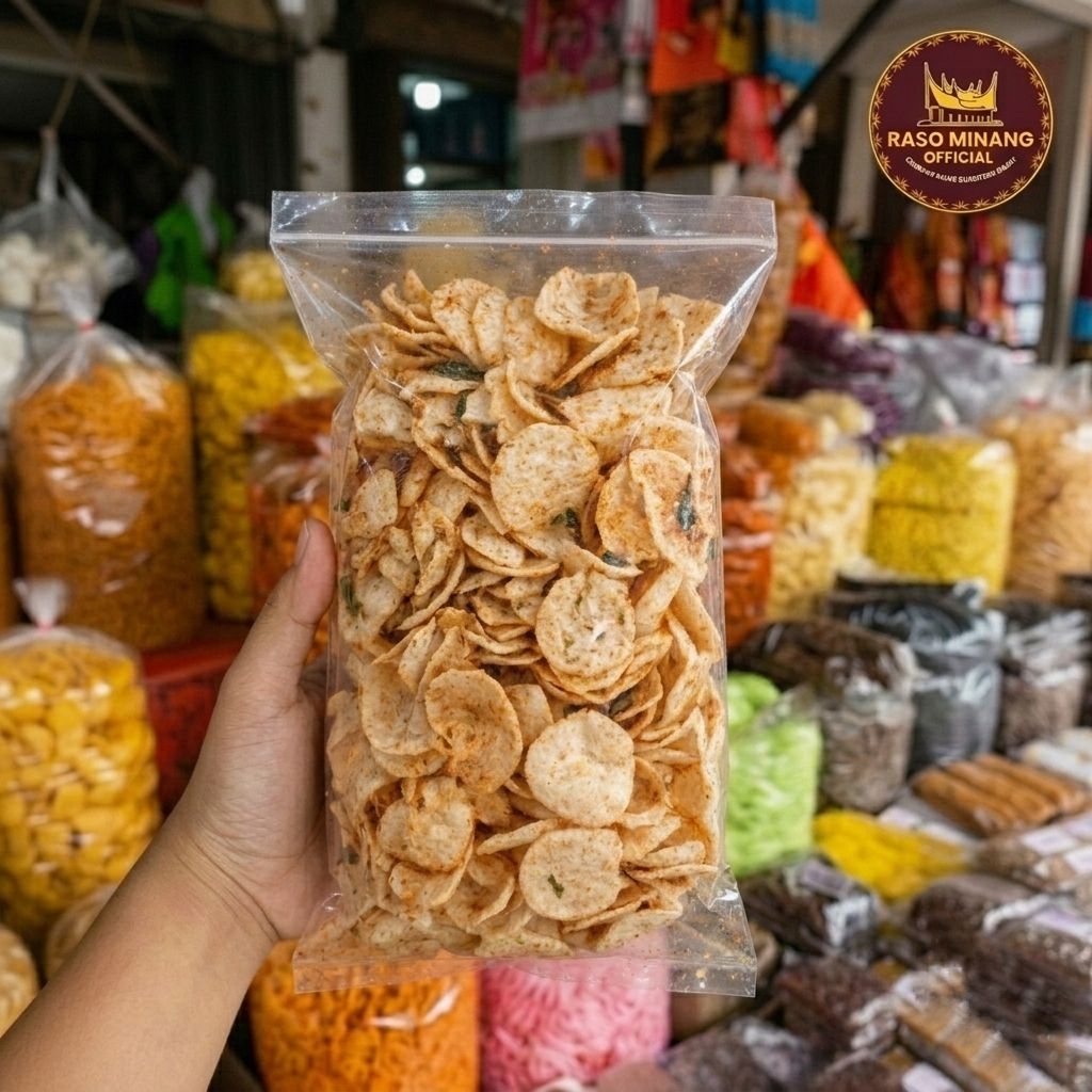 Kerupuk Ubi Koin Balado Asli Padang Isi [250gr] - Camilan Asli Khas Minang