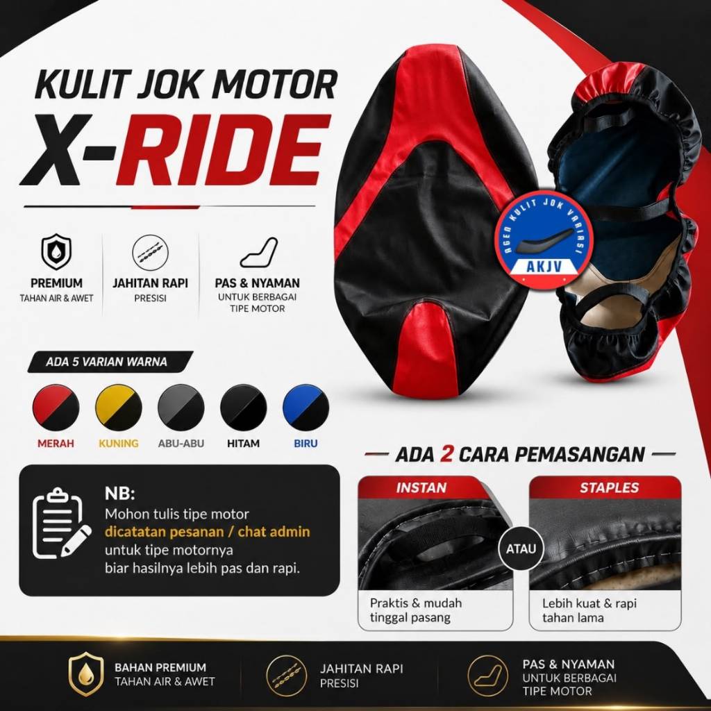 Cover jok motor x-ride/Kulit Jok Motor X-RIDE