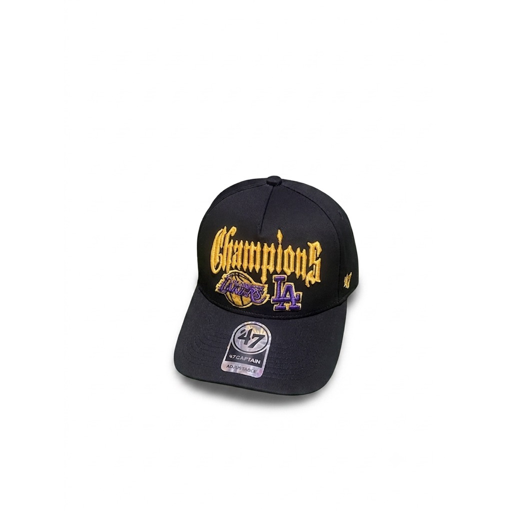 Logo Champions LA Lakers Yellow Purple Topi Premium Pria Wanita