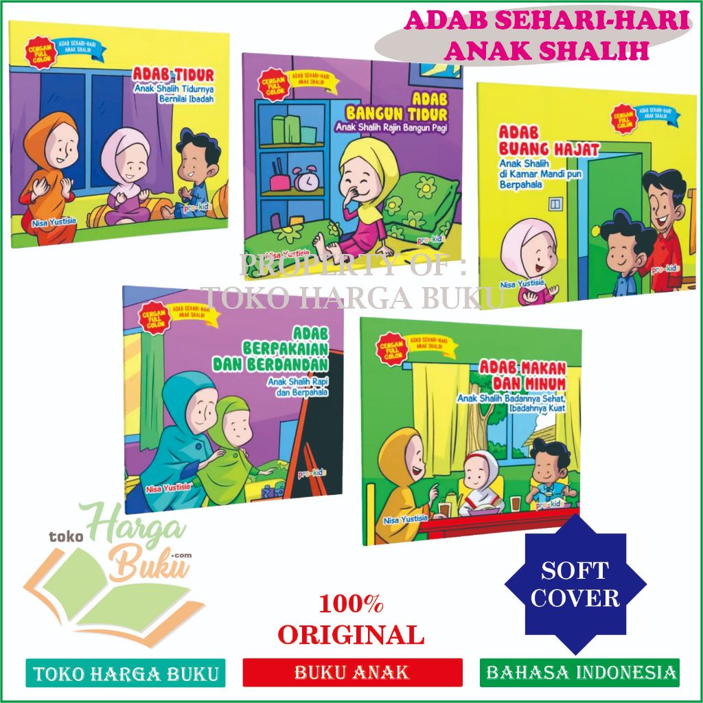 Foto Paket 5 Buku Adab Sehari-Hari Anak Muslim 5 Judul Cerita Bergambar FULL COLOR Pro-U Kids