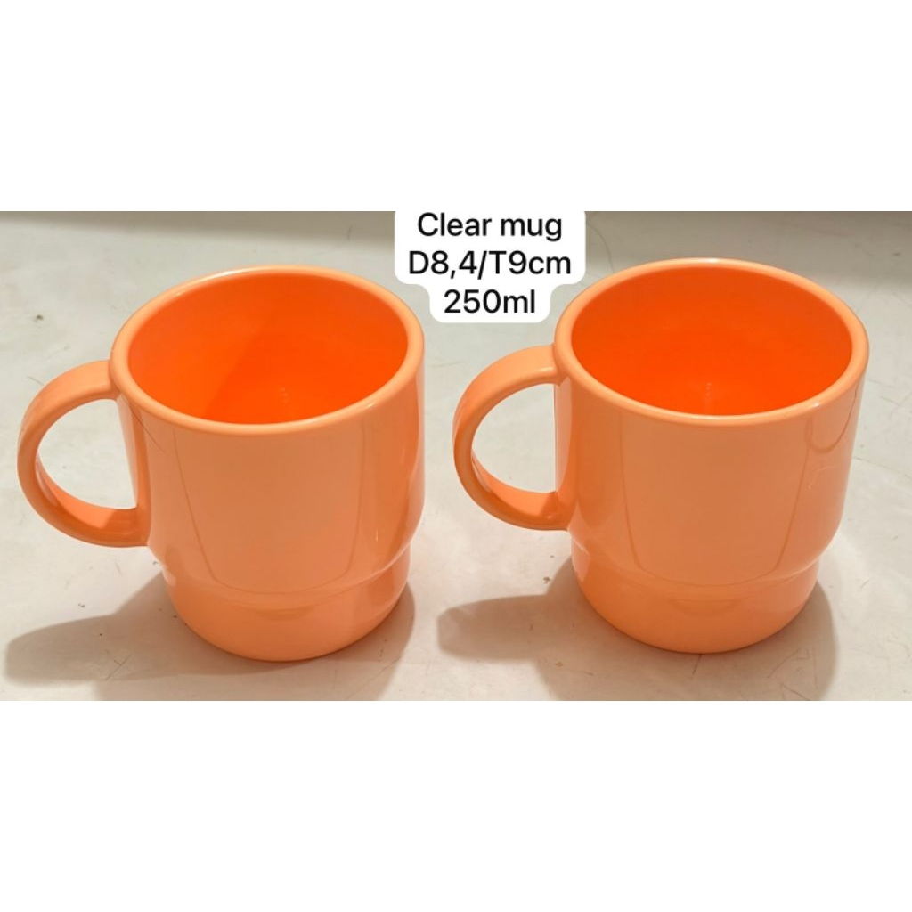 TUPPERWARE CLEAR MUG(2PCS)/CANGKIR/MUG/CANGKIR TUPPERWARE/TUPPERWARE